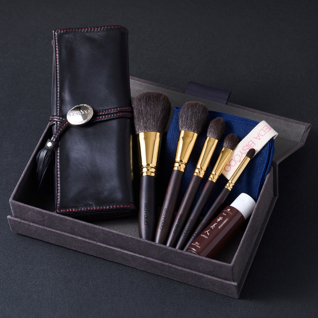Bisyodo Grand Series 5-Brush Set with Case - Fude Beauty, Japanese Makeup Brushes