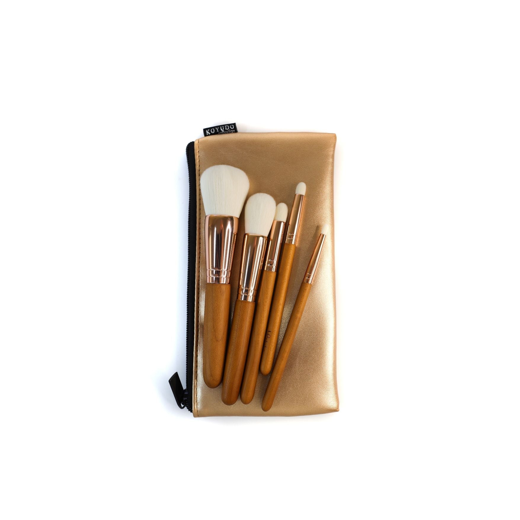 Koyudo Makiko Series 5 pieces Set With Pouch - Fude Beauty, Japanese Makeup Brushes
