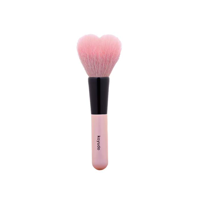 Koyudo H01 Heart-Shaped Cheek Brush (Pink/Black) - Fude Beauty, Japanese Makeup Brushes