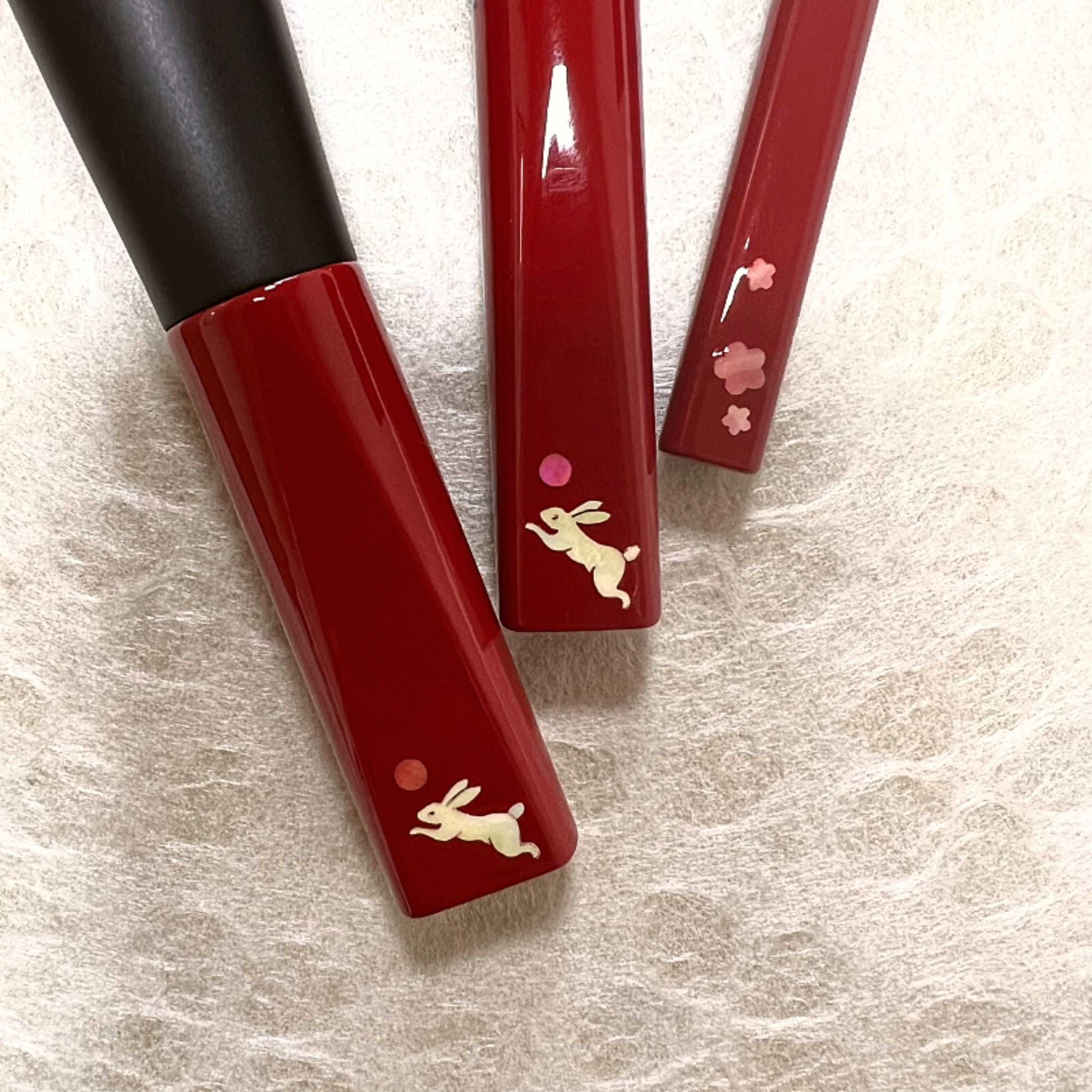 Koyudo Year of the Rabbit 3-Brush Set, Raden Design (Limited Edition) - Fude Beauty, Japanese Makeup Brushes