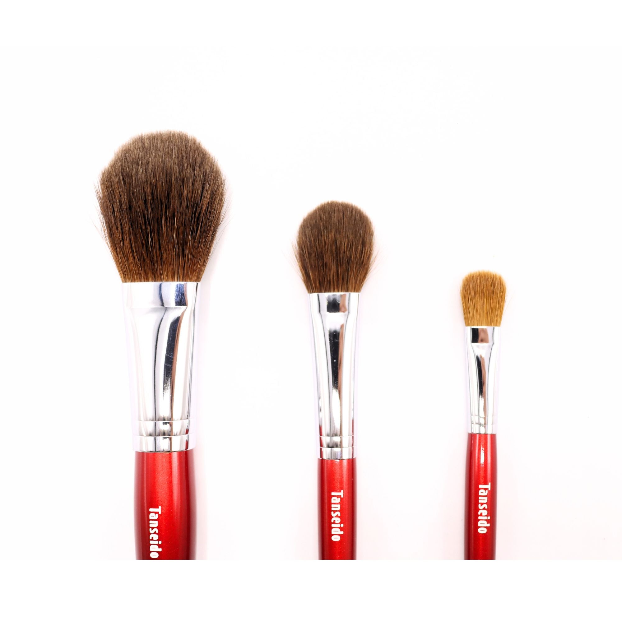 Tanseido AKA 赤 Series 3-Brush Set (Premium Collection) - Fude Beauty, Japanese Makeup Brushes