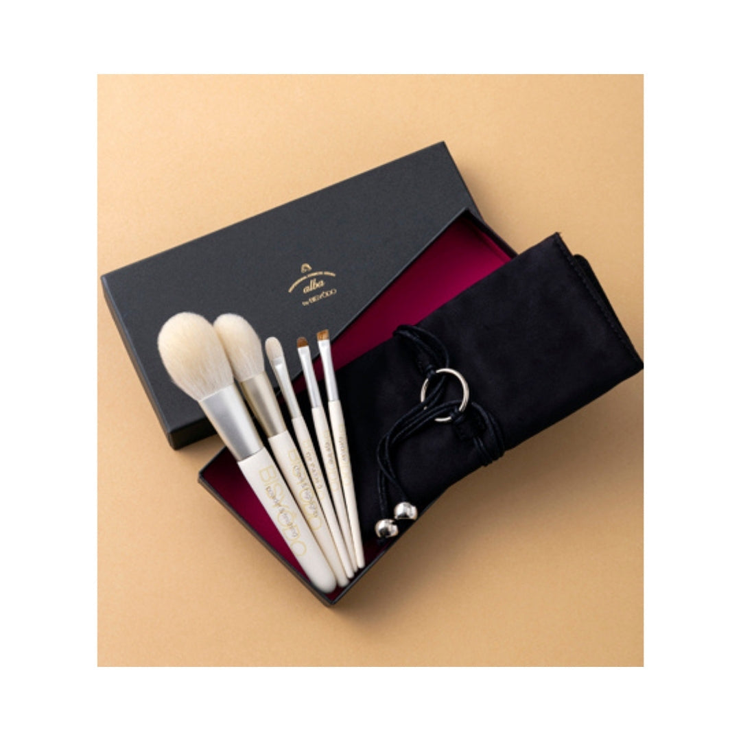Bisyodo 5-Brush Set, Alba Series - Fude Beauty, Japanese Makeup Brushes