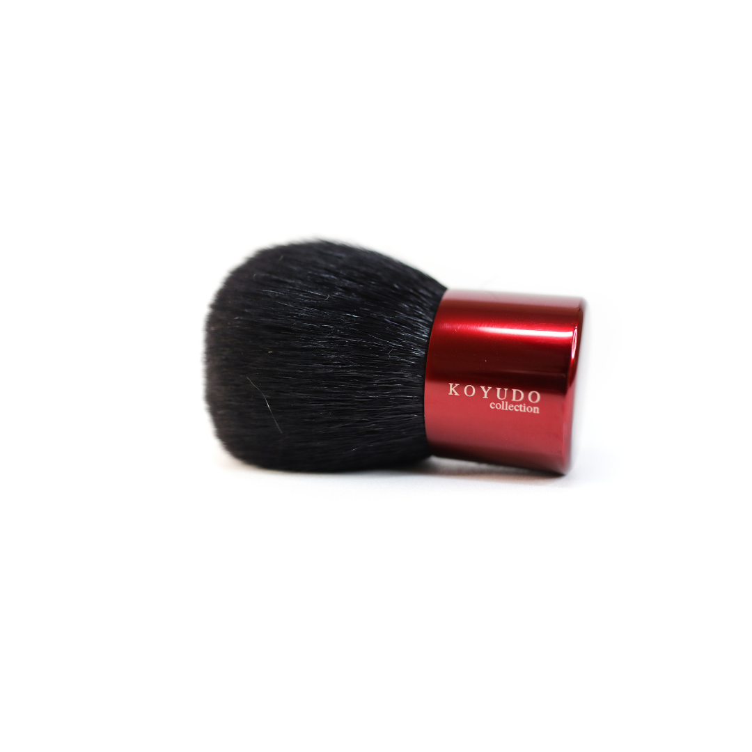 Koyudo Red/Black Kinoko Mushroom Brush 21-0-09, H Series - Fude Beauty, Japanese Makeup Brushes