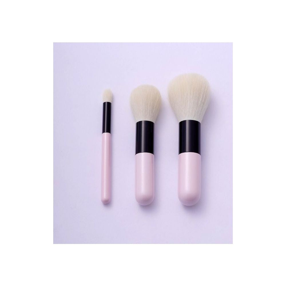 Koyomo Pearl Pink Nadeshiko Series 3-Brush Set - Fude Beauty, Japanese Makeup Brushes