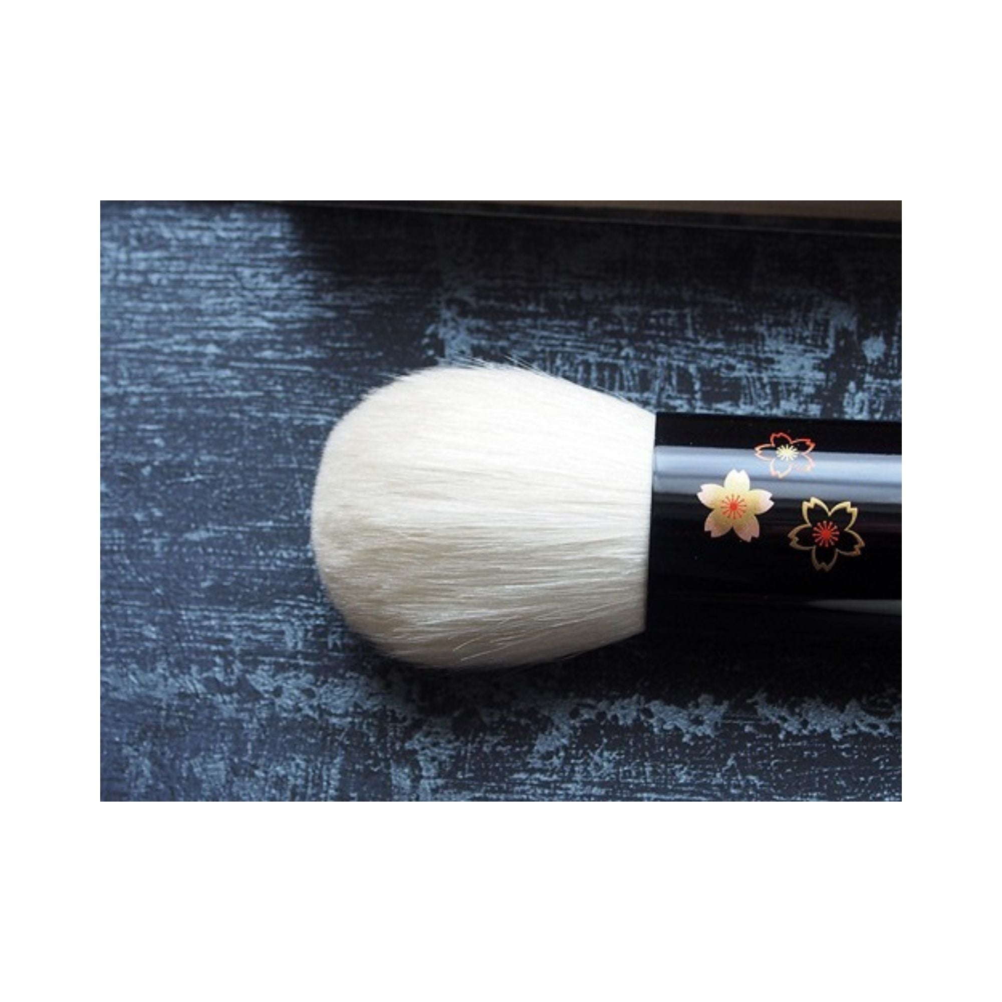 Koyudo Saibikoho Kabuki Large Powder Brush, Scattered Sakura - Fude Beauty, Japanese Makeup Brushes