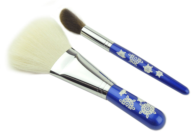 Tanseido 2-Brush Snowflake Set - Fude Beauty, Japanese Makeup Brushes