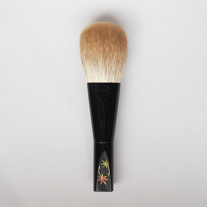 Koyudo Golden Fox Powder Brush, Momiji Design (Black) - Fude Beauty, Japanese Makeup Brushes