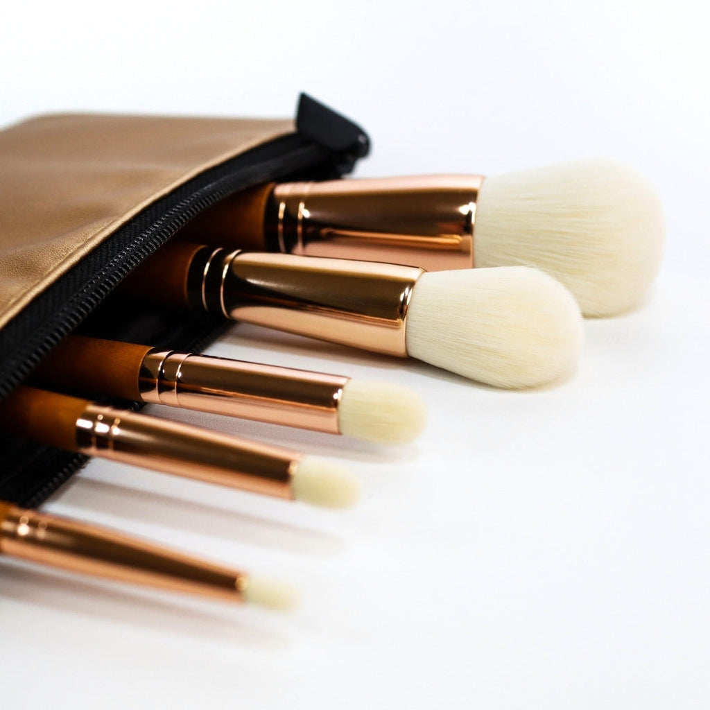 Koyudo Makiko Series 5 pieces Set With Pouch - Fude Beauty, Japanese Makeup Brushes