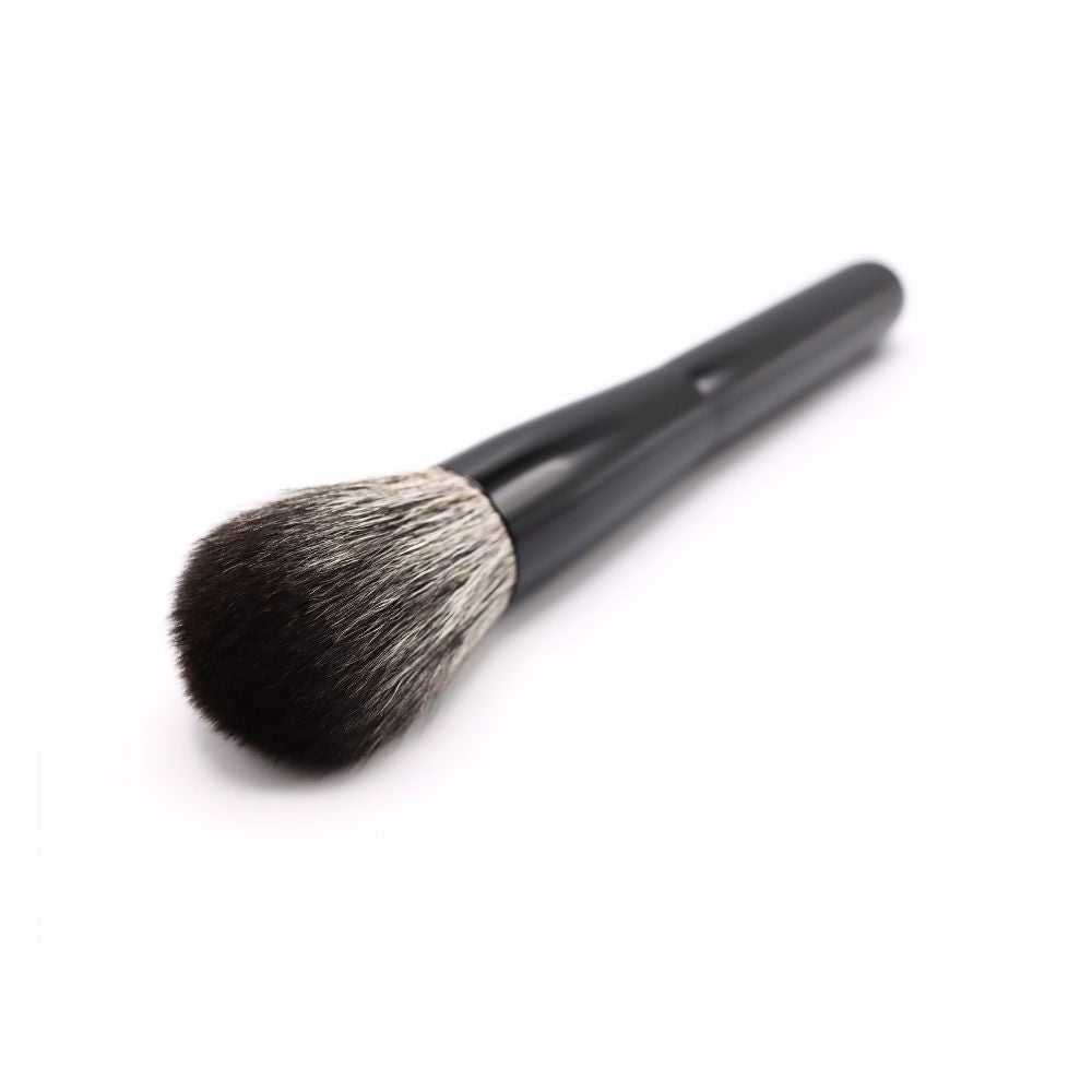 Koyudo Monochrome Cheek Brush, Black/White Handle - Fude Beauty, Japanese Makeup Brushes