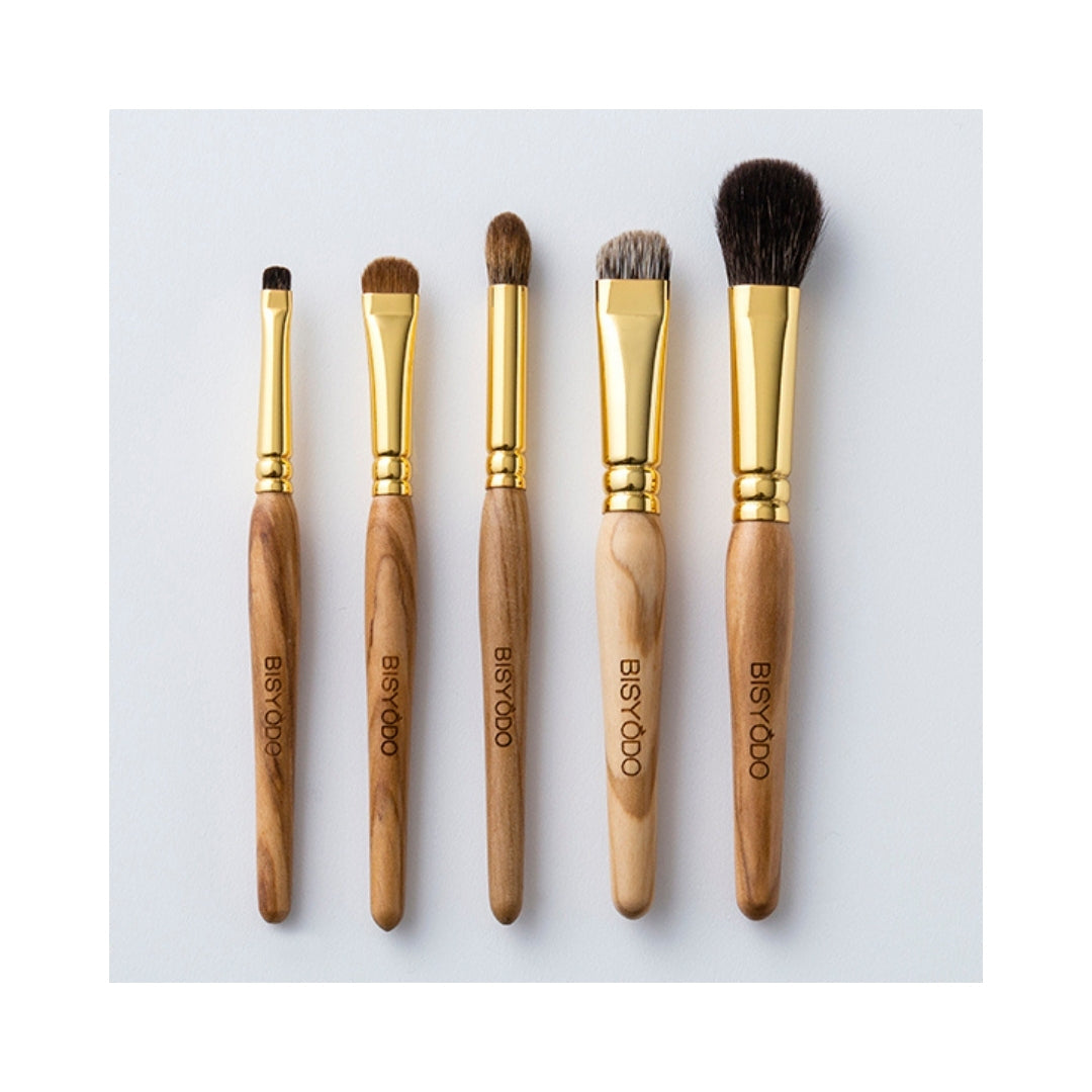 Bisyodo Olive Eye Brush Set (OL-SET5) - Fude Beauty, Japanese Makeup Brushes