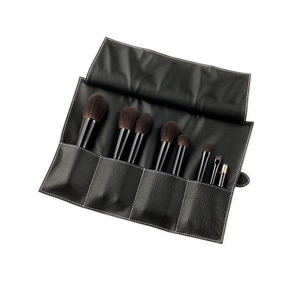 Chikuhodo C-9 Black Leather Makeup Brush Case - Fude Beauty, Japanese Makeup Brushes
