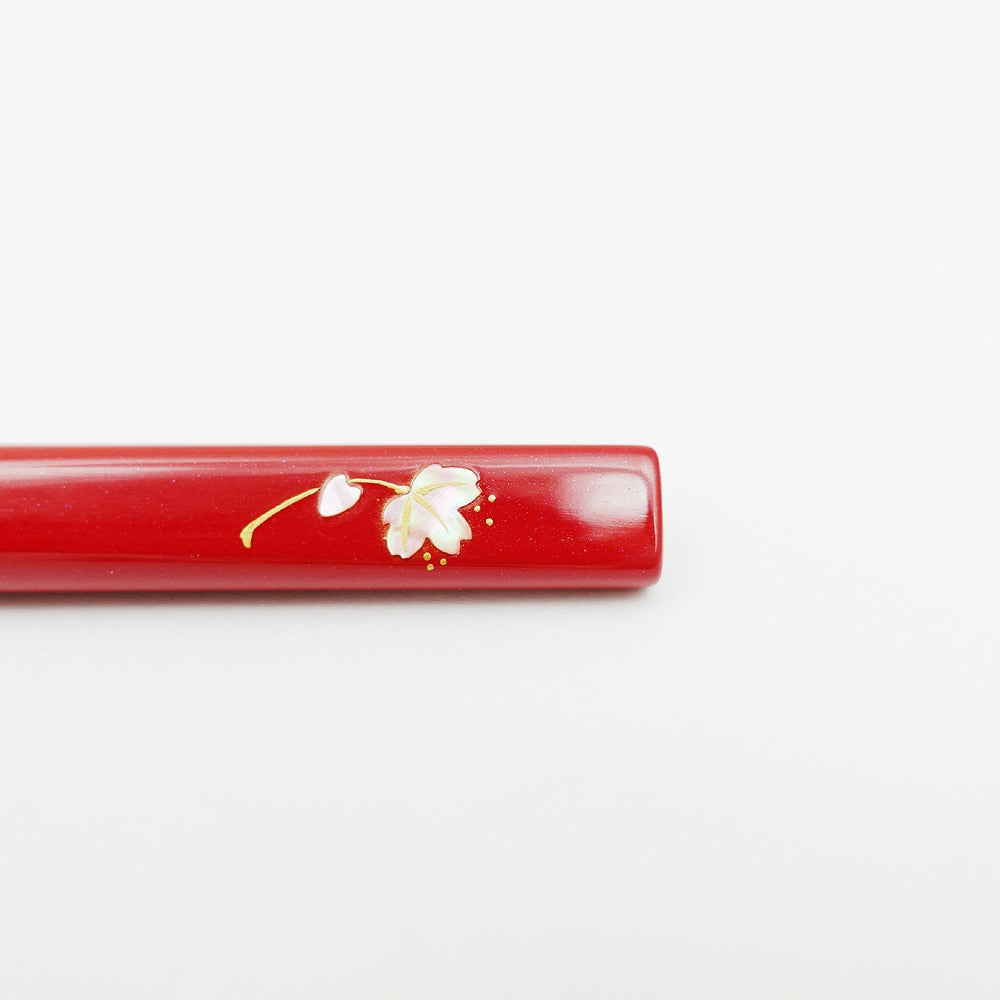 Koyudo Raden Kolinsky Medium Eyeshadow Brush (Red) - Fude Beauty, Japanese Makeup Brushes
